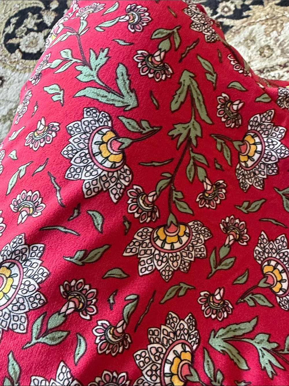 Max Studio red Floral Printed Wide-Leg Jumpsuit - Picture 3 of 5